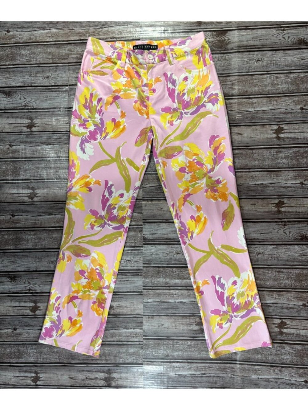 Ralph Lauren Black Label Pink Floral Chinos / Khakis pants Size 2 Y2K Vintage
